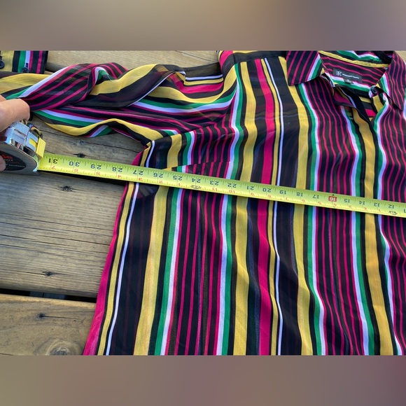 I.N.C. International concepts women’s Plus-Size 2x Striped Button-Up Top - Picture 12 of 14